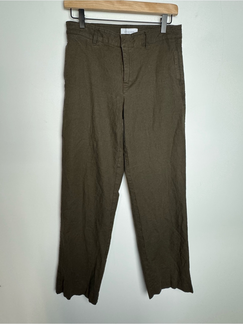 All Things Golden mid Rise Brown Linen Pants